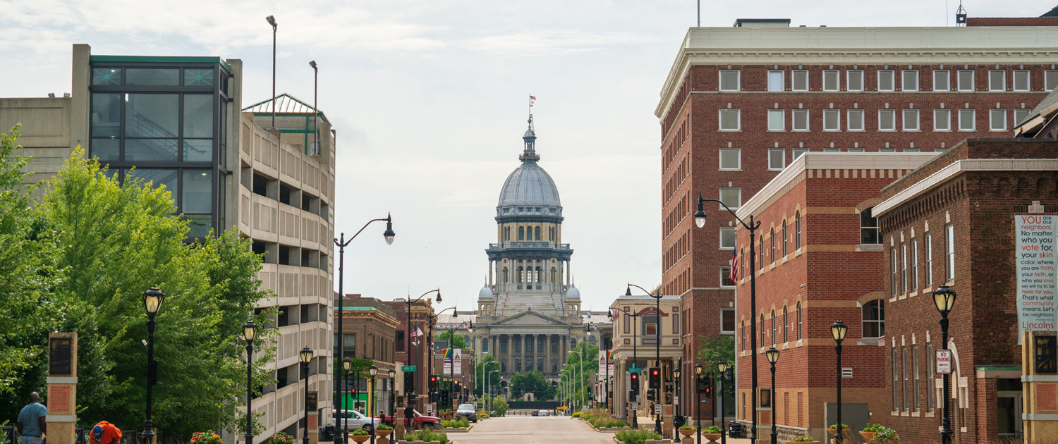 Street View Of The Illinois State Capitol Building